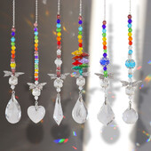 Kristāla vējzvana rotājumi tauriņš sirds kļavas lapas piekarināms kulons logs amatniecība Ziemassvētku eglīte krāsainas krelles saules ķērāji