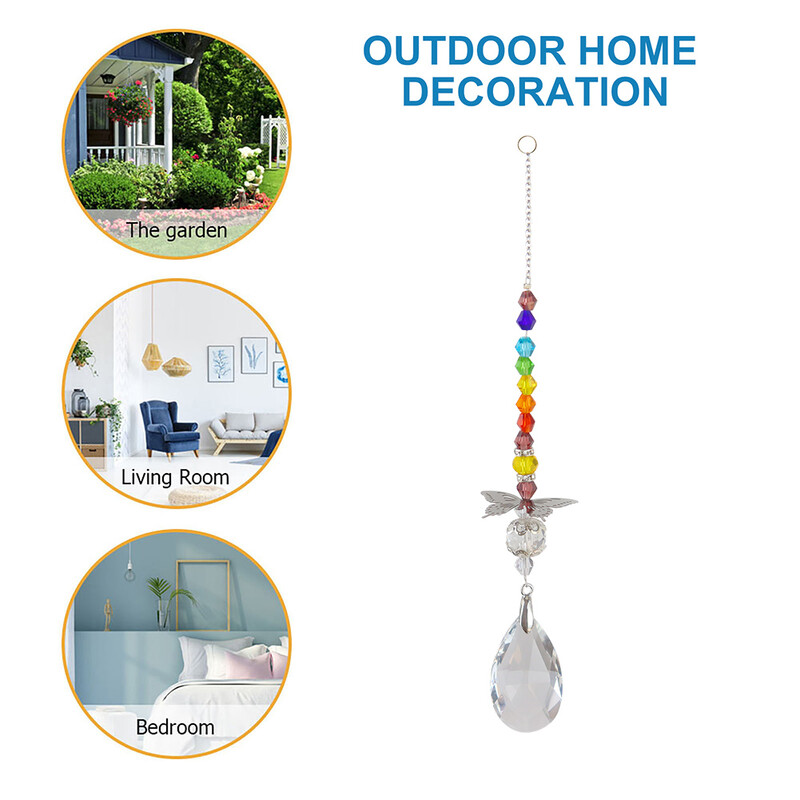 Kristāla vējzvana rotājumi tauriņš sirds kļavas lapas piekarināms kulons logs amatniecība Ziemassvētku eglīte krāsainas krelles saules ķērāji