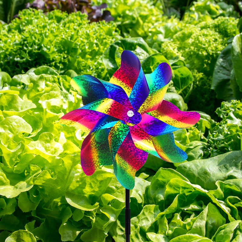 2/10 gab. Putnu biedējošs vēja griezējs, praktisks 8 lapas, DIY putnu atbaidīšanas vējdzirnavas, radošs āra dārza zāliena pagalma noformējums