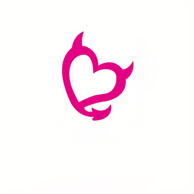 Devil Heart minimālisma mākslas vinila uzlīmes karsti rozā pievilcīgas uzlīmes meitenēm automašīnu logu dekorēšanai, ūdensizturīgas uzlīmes klēpjdatora dekoram