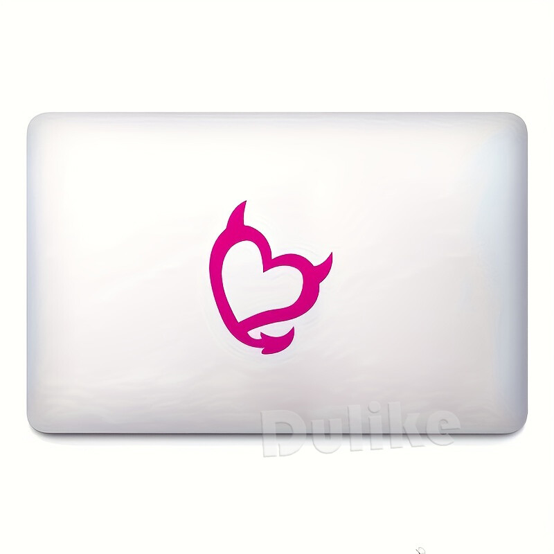 Devil Heart minimālisma mākslas vinila uzlīmes karsti rozā pievilcīgas uzlīmes meitenēm automašīnu logu dekorēšanai, ūdensizturīgas uzlīmes klēpjdatora dekoram