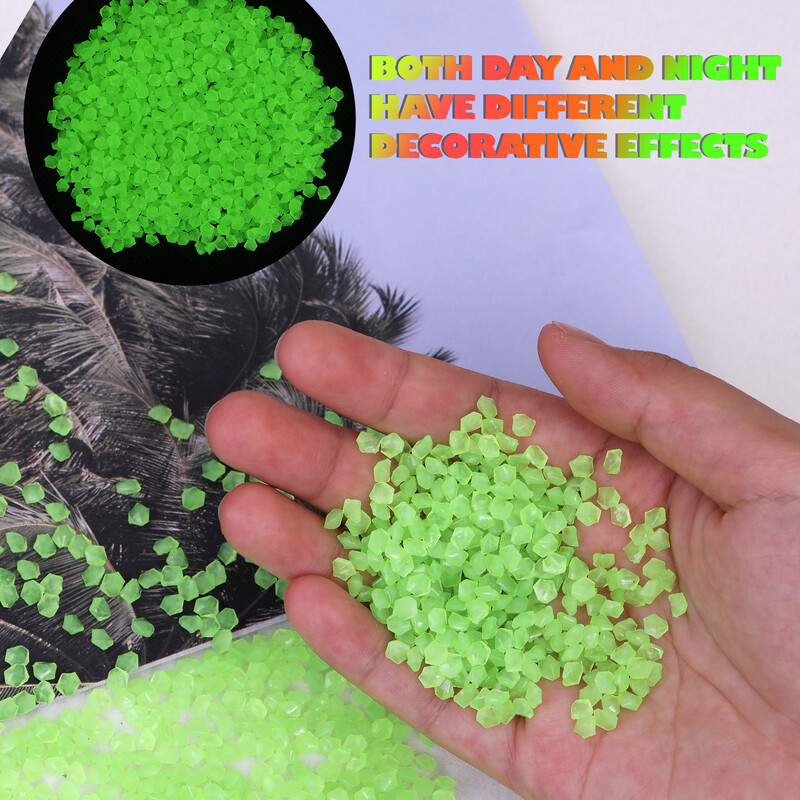 1000 kom/vreći Svjetleći pijesak koji svijetli u tami Kamenčići Kamen Kućni vrt Vanjska staza Dekoracija travnjaka Fish Tank Dekoracija akvarija 3-5 mm