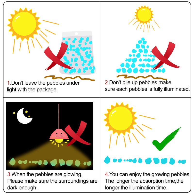 1000 kom/vreći Svjetleći pijesak koji svijetli u tami Kamenčići Kamen Kućni vrt Vanjska staza Dekoracija travnjaka Fish Tank Dekoracija akvarija 3-5 mm