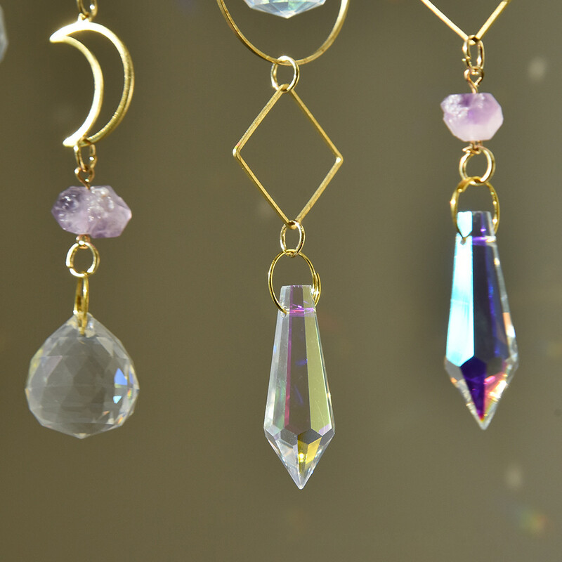 Kristály medál kerti szélcsengő szivárvány prizma kristály lánc ablak csepp csengő karácsonyfa lakberendezés