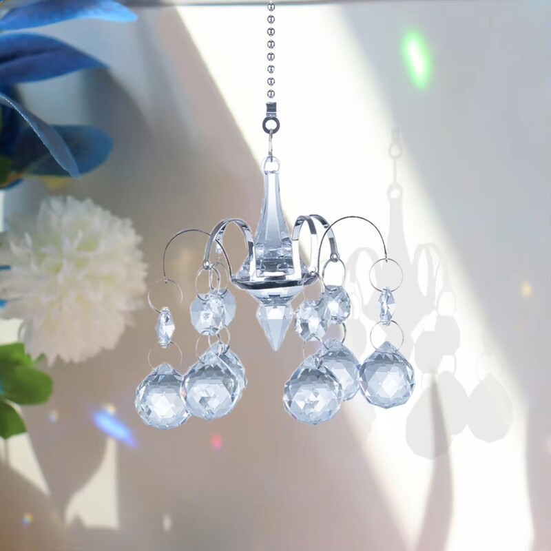Kristalni privjesak Hvatač kristala Ukras za nakit Vanjski zvončić u obliku lustera Viseći dugin hvatač sunca Vanjski