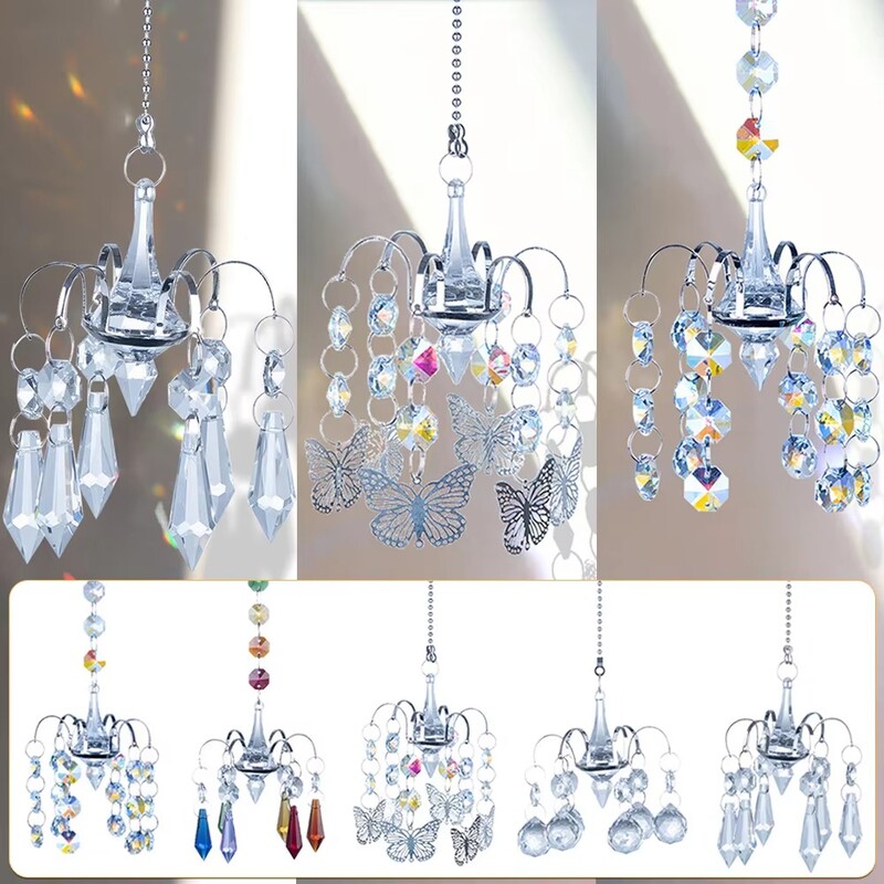 Kristalni privjesak Hvatač kristala Ukras za nakit Vanjski zvončić u obliku lustera Viseći dugin hvatač sunca Vanjski