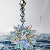Crystal Snowflake Pendant Suncatcher AB színes üvegprizma kerti ablakhoz akasztó szivárvány készítő ajándék autó esküvői lakberendezés