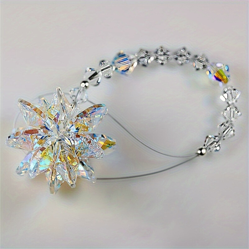 Crystal Snowflake Pendant Suncatcher AB színes üvegprizma kerti ablakhoz akasztó szivárvány készítő ajándék autó esküvői lakberendezés