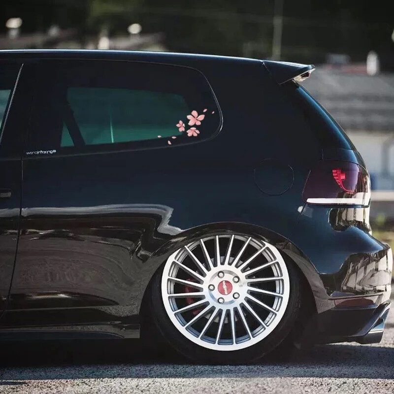 Rózsaszín cseresznyevirágos design autó vinil matrica, szerelem design matrica, ablakokhoz és lökhárítókhoz 40cm PVC