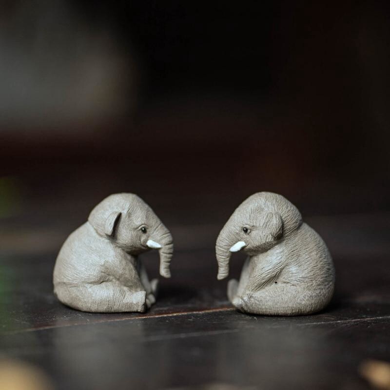Gyanta kézművesség Állati szatír díszítés Tea kisállat elefánt szobor dekoráció gyanta kézműves lakberendezés