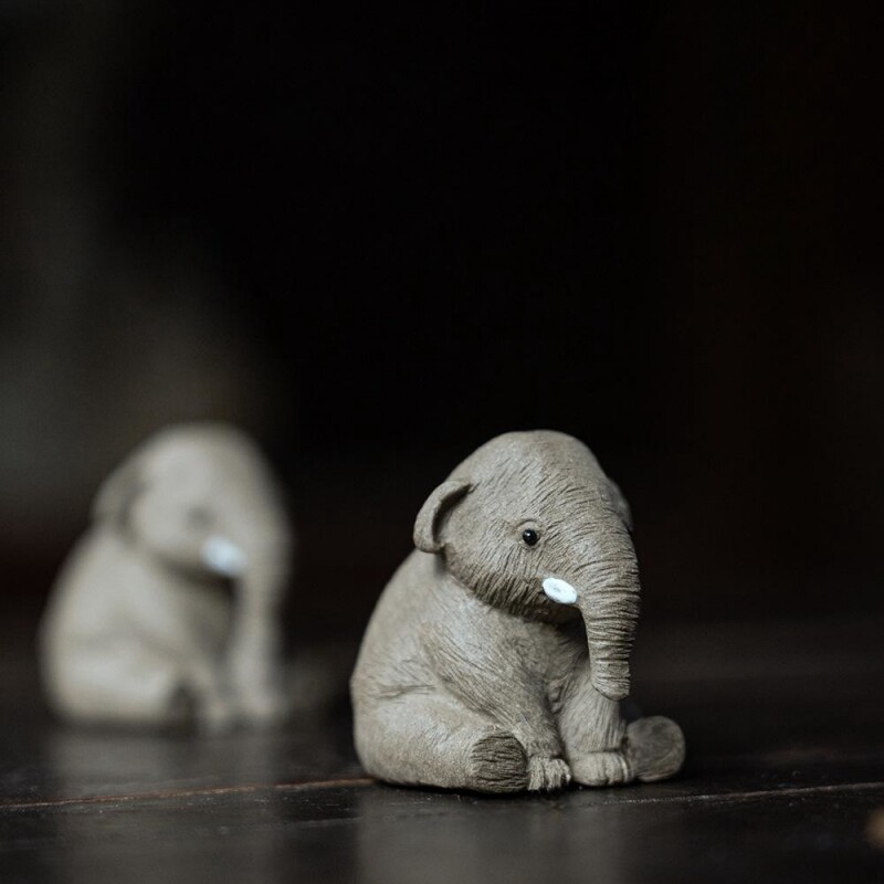 Gyanta kézművesség Állati szatír díszítés Tea kisállat elefánt szobor dekoráció gyanta kézműves lakberendezés