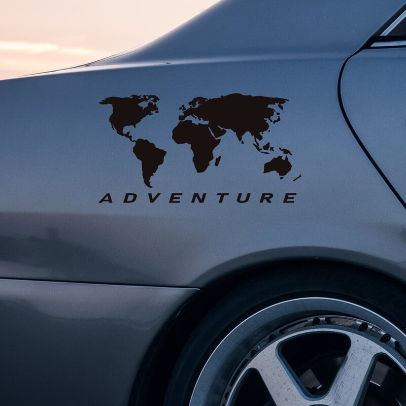 Világtérkép Univerzális autómatrica művészet autó motorkerékpár teherautók verseny SUV lökhárító laptop bőrönd vinil matrica