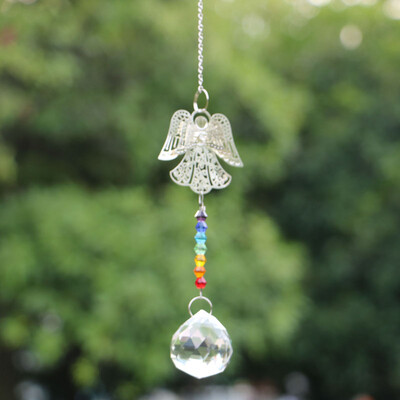 1 DB napfogó szivárvány angyal kristály bikon gyöngyök medálok otthoni akasztós kristály dekorációk