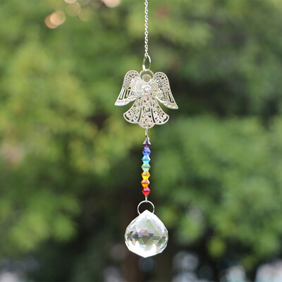 1 DB napfogó szivárvány angyal kristály bikon gyöngyök medálok otthoni akasztós kristály dekorációk