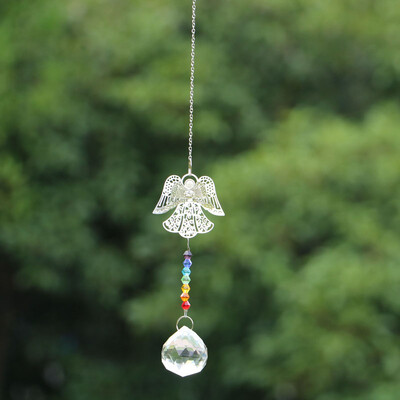 1 DB napfogó szivárvány angyal kristály bikon gyöngyök medálok otthoni akasztós kristály dekorációk
