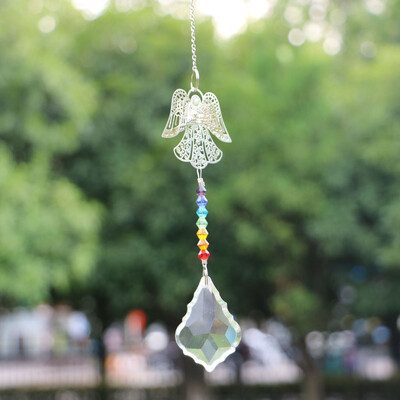 1 DB napfogó szivárvány angyal kristály bikon gyöngyök medálok otthoni akasztós kristály dekorációk