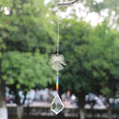 1 DB napfogó szivárvány angyal kristály bikon gyöngyök medálok otthoni akasztós kristály dekorációk