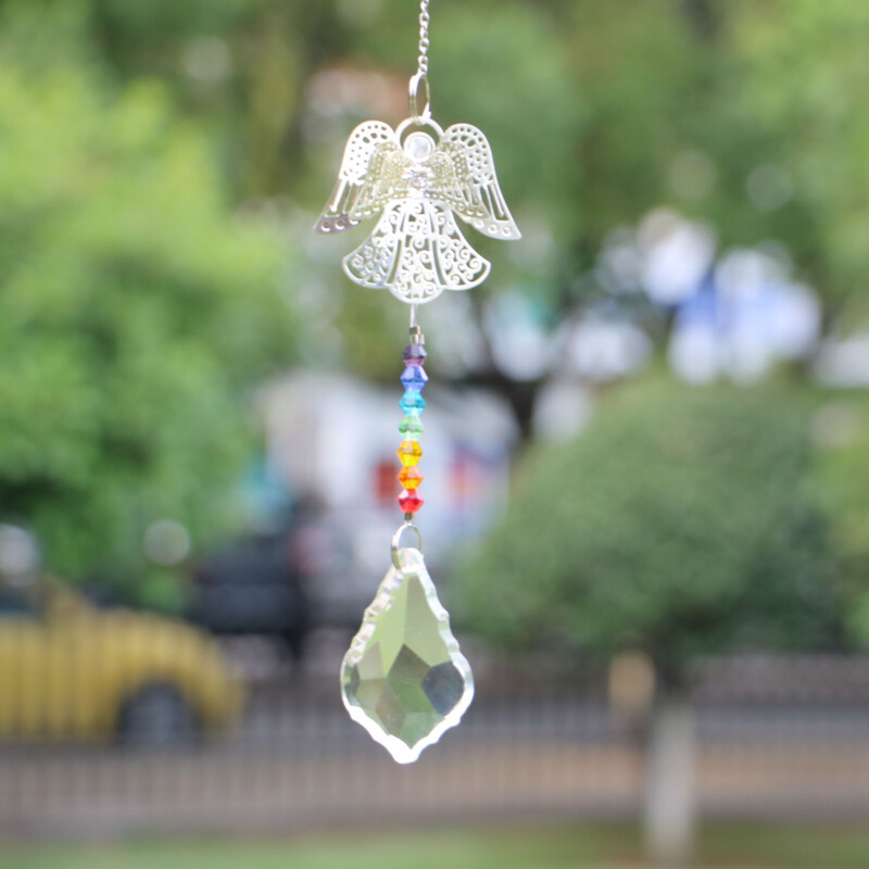 1 DB napfogó szivárvány angyal kristály bikon gyöngyök medálok otthoni akasztós kristály dekorációk