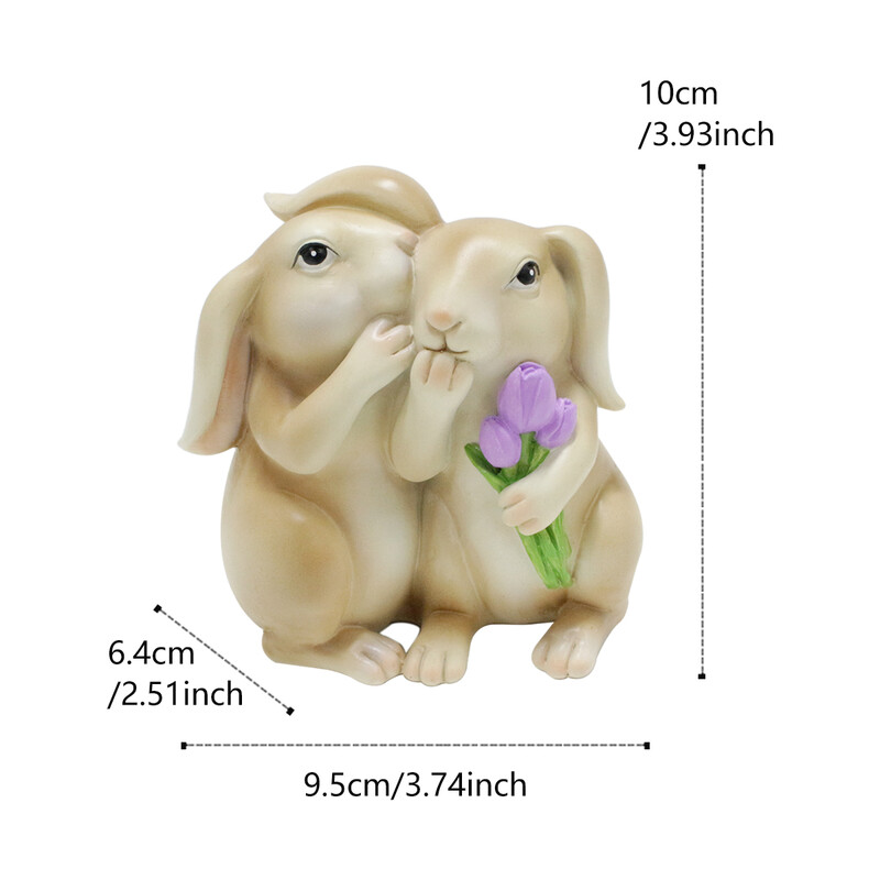 1 db / Suttogó nyúl - Aranyos és játékos nyúl - Húsvéti dekorációs szobrok - Tavaszi kertészkedés díszszobrok
