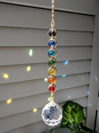 1 бр Crystal Suncatcher Mobile Meditation Home Decor Rainbow Maker Prism Suncatcher (дъга и фантазия)