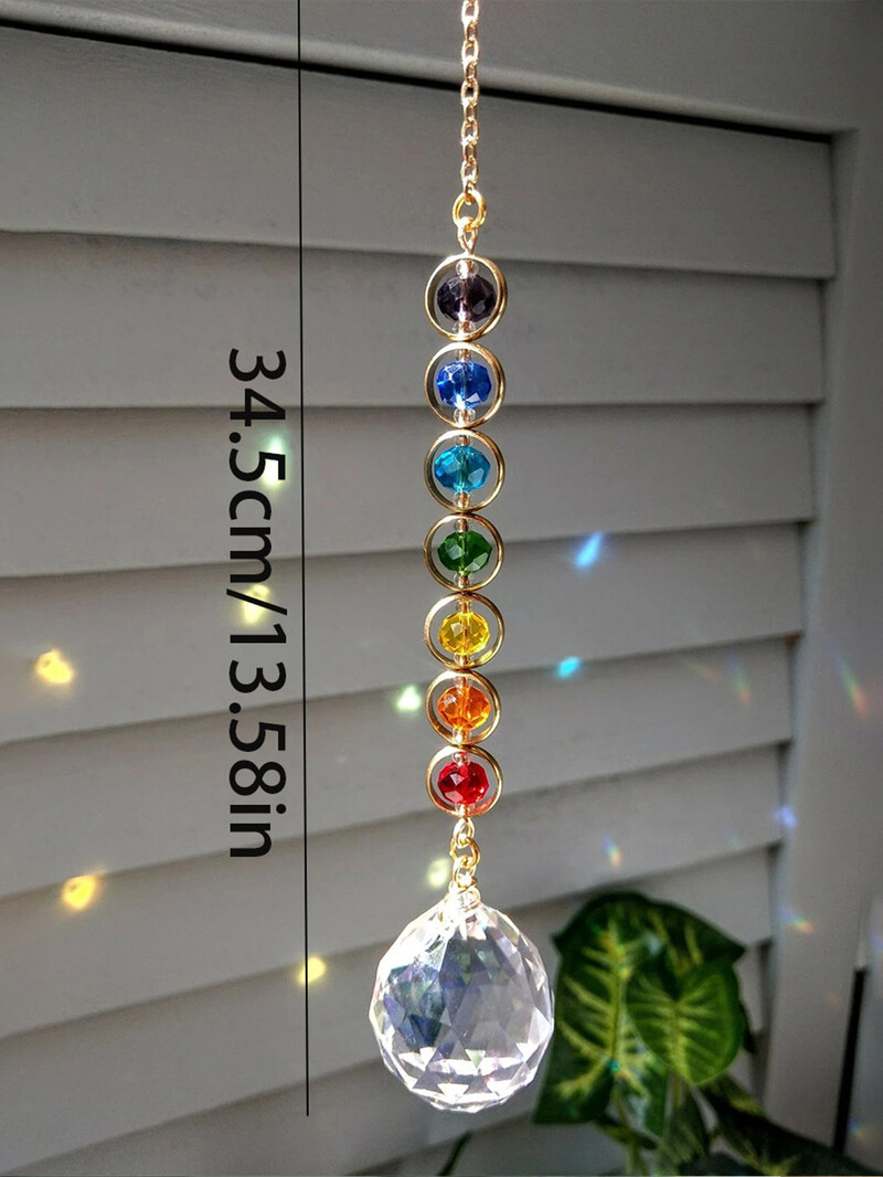 1db Crystal Suncatcher mobil meditációs otthoni dekoráció Rainbow Maker Prism Suncatcher (Szivárvány és Fantasy)