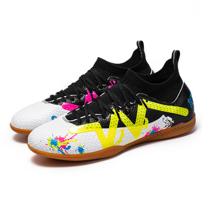 Professzionális férfi beltéri, lapos fenekű futballcipők felnőtteknek, tartós, kényelmes edzőcipők tinédzsereknek, csúszásmentes focicipők