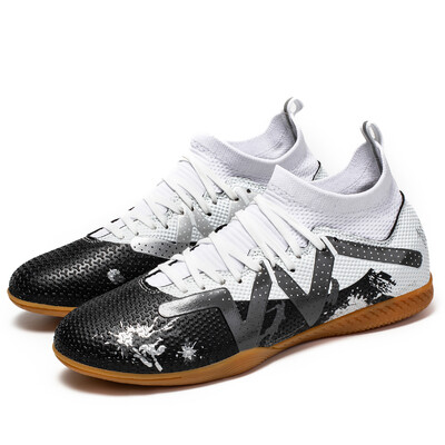 Professzionális férfi beltéri, lapos fenekű futballcipők felnőtteknek, tartós, kényelmes edzőcipők tinédzsereknek, csúszásmentes focicipők