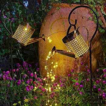 1 τμχ Solar Retro Metall Kessel Lichterketten wasserdichte LED solar betriebenen Garten Outdoor-Dekor