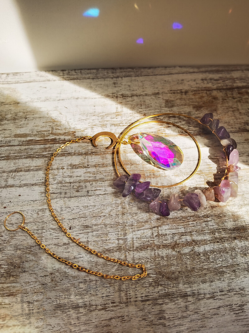 Többszínű kristály napfogó szélcsengő függő díszek kerti napfogók ablak fényfogó kültéri dekorok autódísz