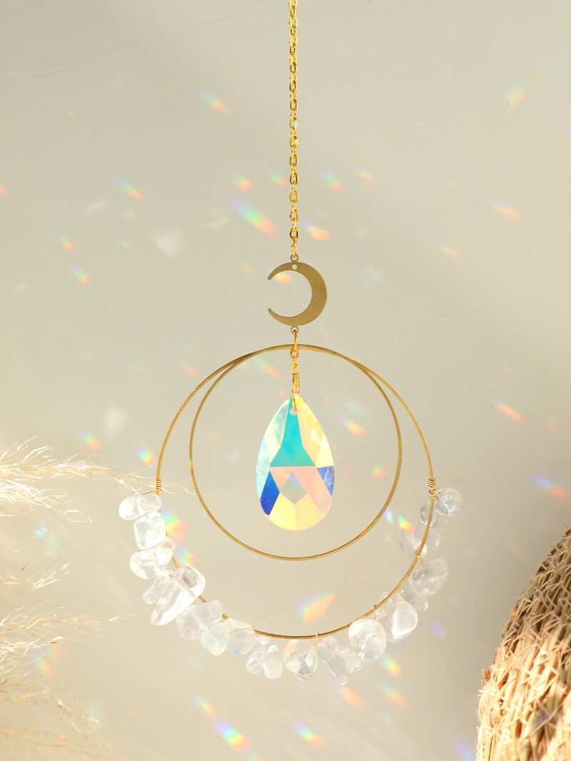 Többszínű kristály napfogó szélcsengő függő díszek kerti napfogók ablak fényfogó kültéri dekorok autódísz