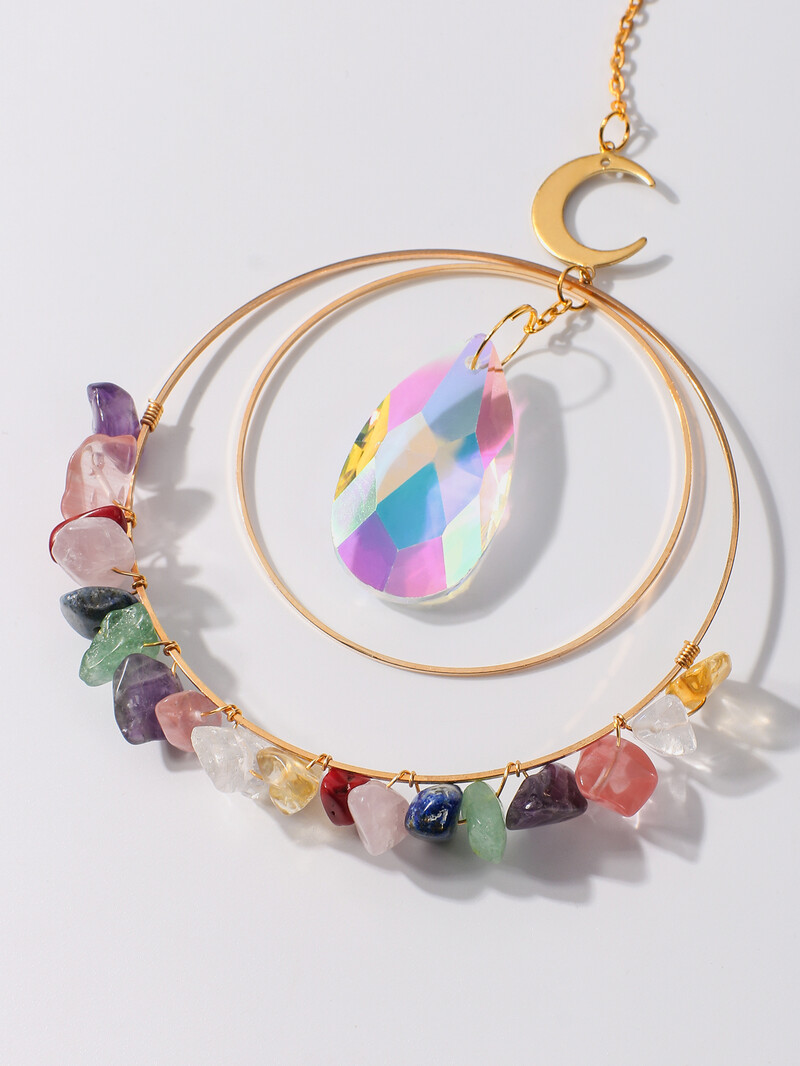 Többszínű kristály napfogó szélcsengő függő díszek kerti napfogók ablak fényfogó kültéri dekorok autódísz