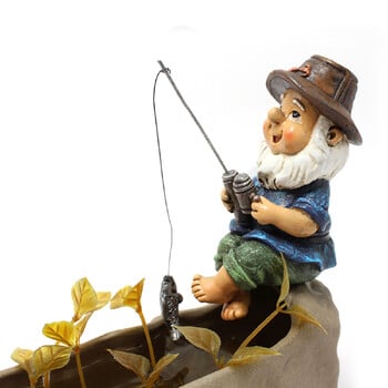 1 τμχ Funny Garden Fishing White Bearded Statue Gnome Χειροτεχνία Διακόσμηση, Διακόσμηση γλάστρας ενυδρείου, Μικρό διακοσμητικό ντεκόρ