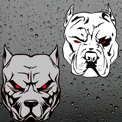 JuYouHui Exterior Accessories Decal Cool Angry Pitbull Decals Waterproof for Car Laptop Guitar Scooter Notebook Stickers