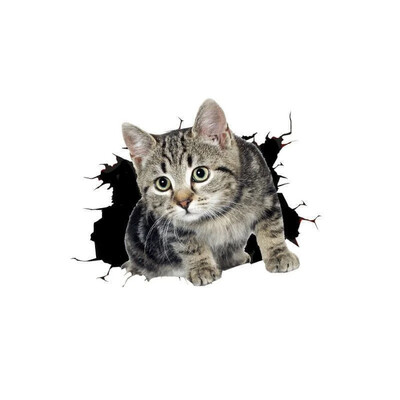 Autós és motoros matricák Kreatív 3D háromdimenziós macska autómatricák aranyos rajzfilm macska vicces test karcok borító matricák