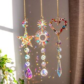Crystal Suncatcher piekaramās stikla prizmas logu pagalma dārza dekorēšanai Gaismas saules ķērēja istabas varavīksnes Atrapasol kulonu dekors
