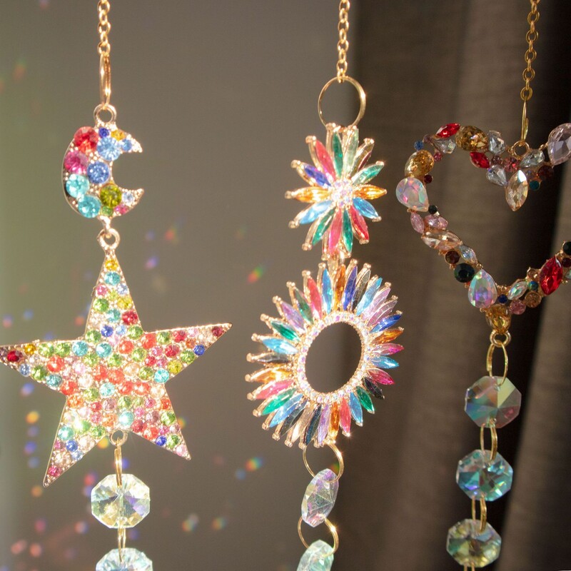 Kristály Napfogó Függő Üveg Prizmák Ablakok Kerti Dekoráció Fény Napfogó Szoba Szivárvány Atrapasol medál Dekor