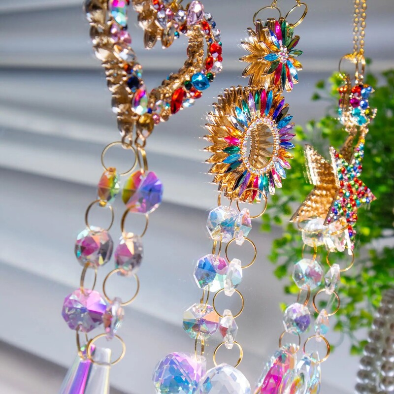 Kristály Napfogó Függő Üveg Prizmák Ablakok Kerti Dekoráció Fény Napfogó Szoba Szivárvány Atrapasol medál Dekor