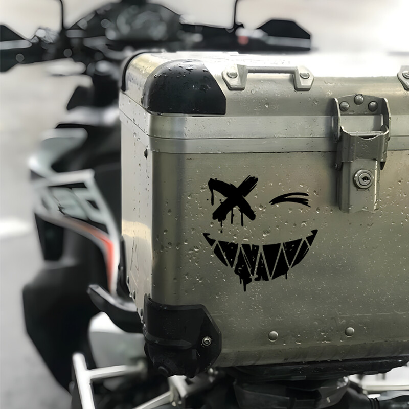 Smiley kreatív kisteherautó ablaküveg autó terepjáró karosszéria texturált motorkerékpár módosított dekoratív vízálló vinil matrica