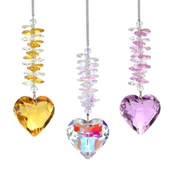 1 τεμάχιο Clear Heart Crystal Prism Ball μενταγιόν Διακοσμητικό παράθυρο σπιτιού Suncatcher για την ημέρα του Αγίου Βαλεντίνου Γαμήλιο πάρτι Μπομπονιέρες διακοπών