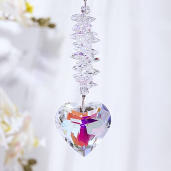 1 τεμάχιο Clear Heart Crystal Prism Ball μενταγιόν Διακοσμητικό παράθυρο σπιτιού Suncatcher για την ημέρα του Αγίου Βαλεντίνου Γαμήλιο πάρτι Μπομπονιέρες διακοπών