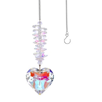 1 τεμάχιο Clear Heart Crystal Prism Ball μενταγιόν Διακοσμητικό παράθυρο σπιτιού Suncatcher για την ημέρα του Αγίου Βαλεντίνου Γαμήλιο πάρτι Μπομπονιέρες διακοπών