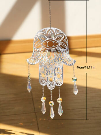 Evil Eye Hanging Garden Suncatchers Hamsa Hand Angel Wing Decor Prism Crystal Sun Catcher Εσωτερικό παράθυρο Διακόσμηση σπιτιού Δώρο