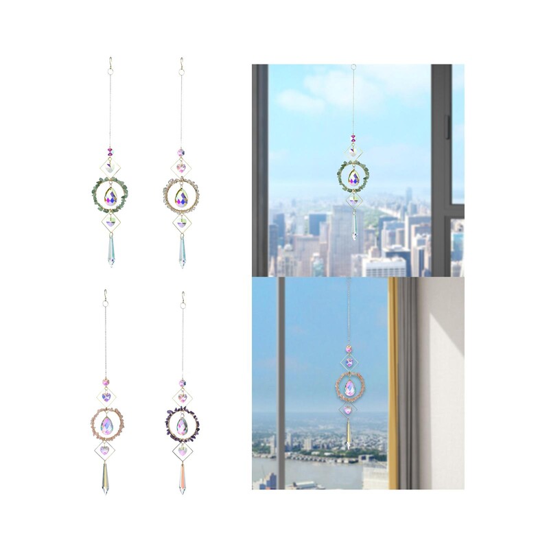 Privjesak s umjetnom kristalnom prizmom, viseći ornament za izradu u boji, poklon za zabavu, zvono vjetra, šarm u obliku srca za auto na travnjaku