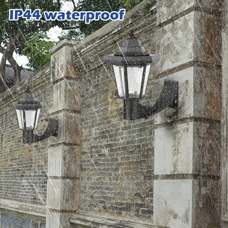 Saules žoga lampa LED sienas gaisma Dārza zāliena gaisma Retro saules laternas terases sienas lampas dekors parka iežogotā pagalma celiņa apgaismojumam