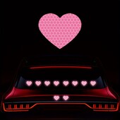 10 vnt Širdies formos atspindintys automobilio lipdukai, atsparūs vandeniui, skirti automobilio bagažinės kėbului, naktiniam įspėjimui, patvarūs viniliniai lipdukai, dekoruoti