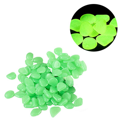 100 gab Saules gaismas akmens zivju tvertnes oļu daudzfunkcionāls mirdzums tumsā, kvēlojošs akmens akmens, atkārtoti lietojams dārza dekors