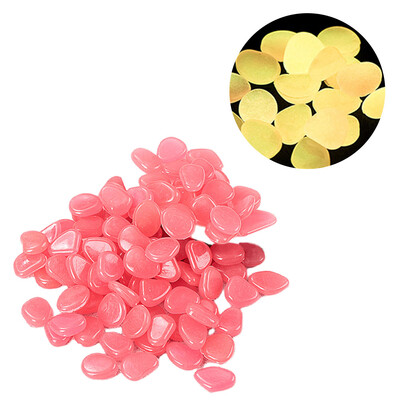 100 gab Saules gaismas akmens zivju tvertnes oļu daudzfunkcionāls mirdzums tumsā, kvēlojošs akmens akmens, atkārtoti lietojams dārza dekors