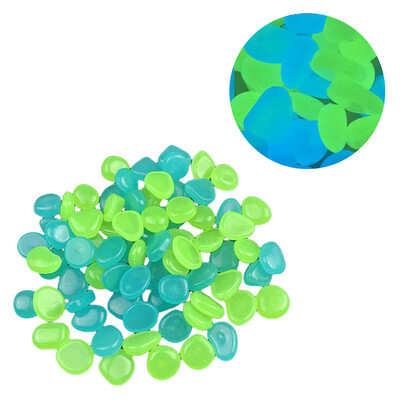 100 gab Saules gaismas akmens zivju tvertnes oļu daudzfunkcionāls mirdzums tumsā, kvēlojošs akmens akmens, atkārtoti lietojams dārza dekors