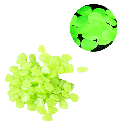 100 gab Saules gaismas akmens zivju tvertnes oļu daudzfunkcionāls mirdzums tumsā, kvēlojošs akmens akmens, atkārtoti lietojams dārza dekors