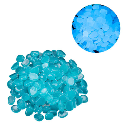 100 gab Saules gaismas akmens zivju tvertnes oļu daudzfunkcionāls mirdzums tumsā, kvēlojošs akmens akmens, atkārtoti lietojams dārza dekors